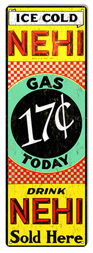 Ice Cold NEHI Gas Station 12×36