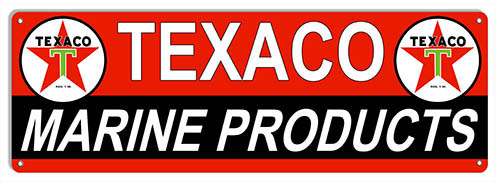 Texaco Marine Products Vintage Style Metal Sign 12 × 36