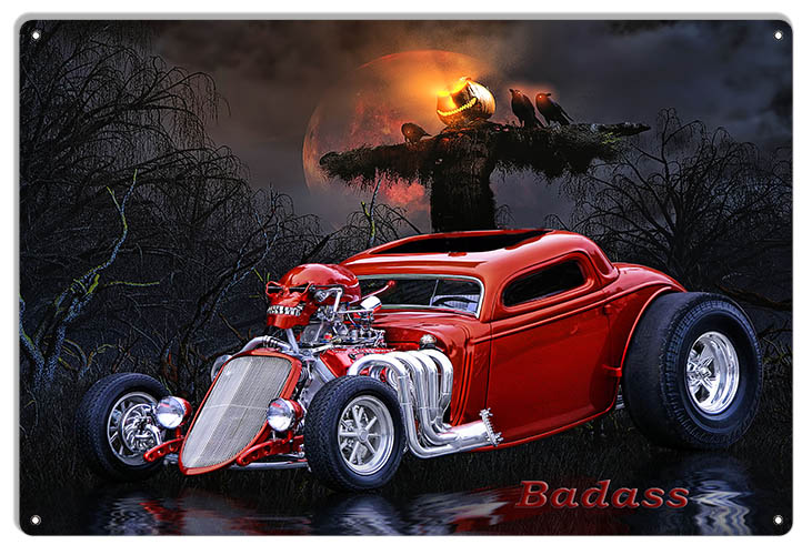 Rat Rod Halloween 12×18