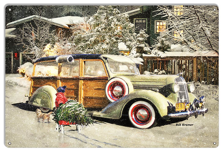 Woodie At Christmas Time 12×18