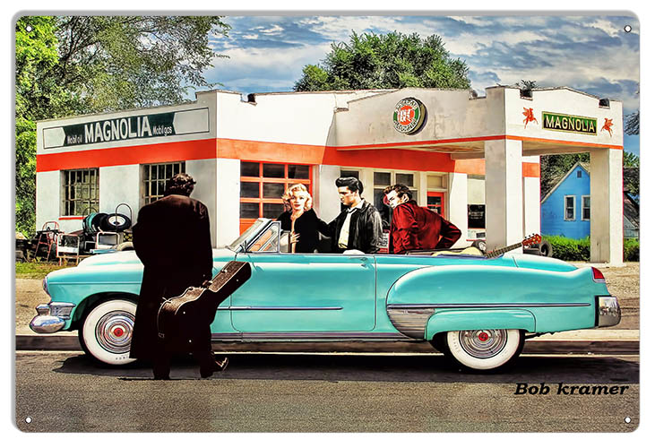 Going For A Ride In A Chevy Service Station 12×18