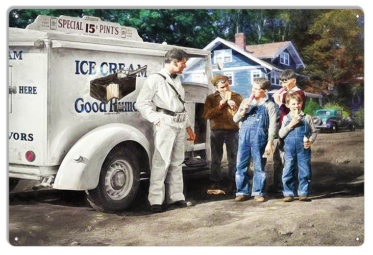 Boys Enjoying Ice Cream 12×18