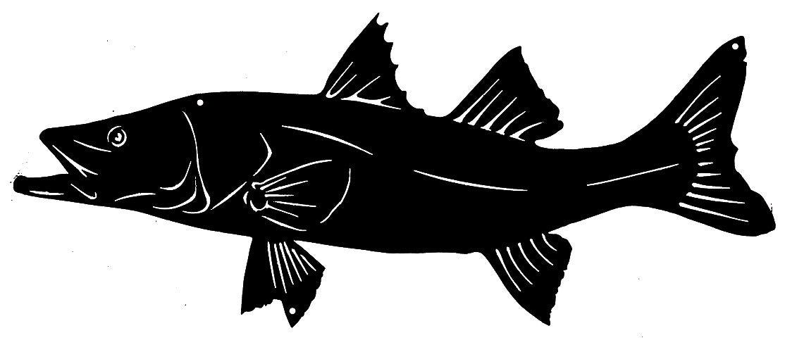 Trout Fish Silhouette Vintage Style Metal Sign 10 × 23
