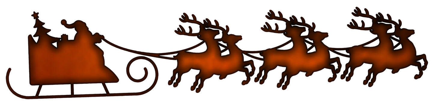 Santas Sleigh Reindeer 5×23.5