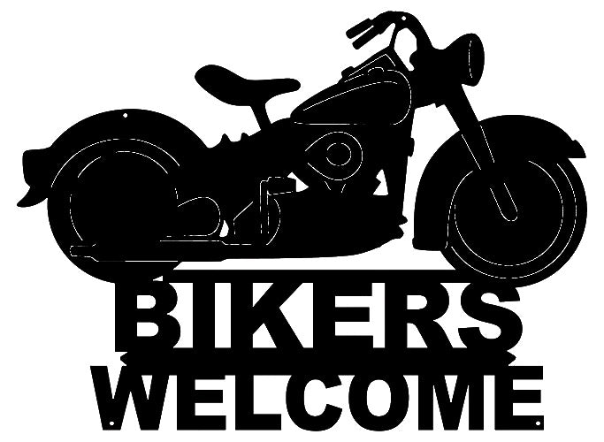 Bikers Welcome Silhouette 14×19