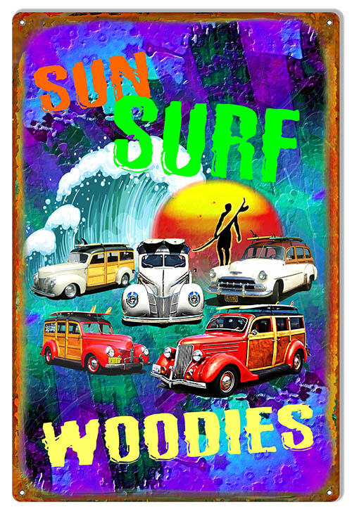 Sun Surf Woodies 12×18