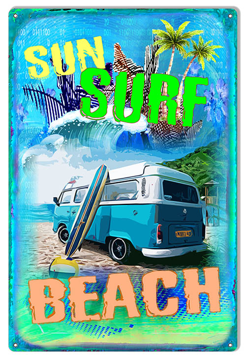 Sun Surf Beach 12×18