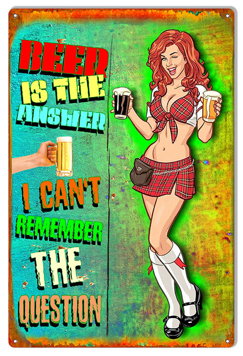 Beer The Answer Bar 12×18