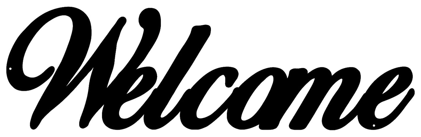 Welcome Silhouette Vintage Style Metal Sign 7 × 23