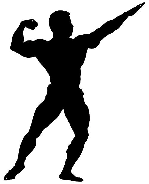 Body Builder Man Silhouette 18×23
