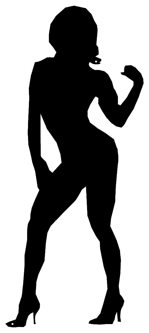 Female Body Builder Silhouette 10×23