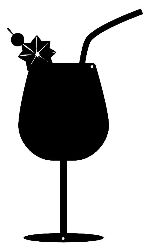 Cocktail Beverage Silhouette 7×12