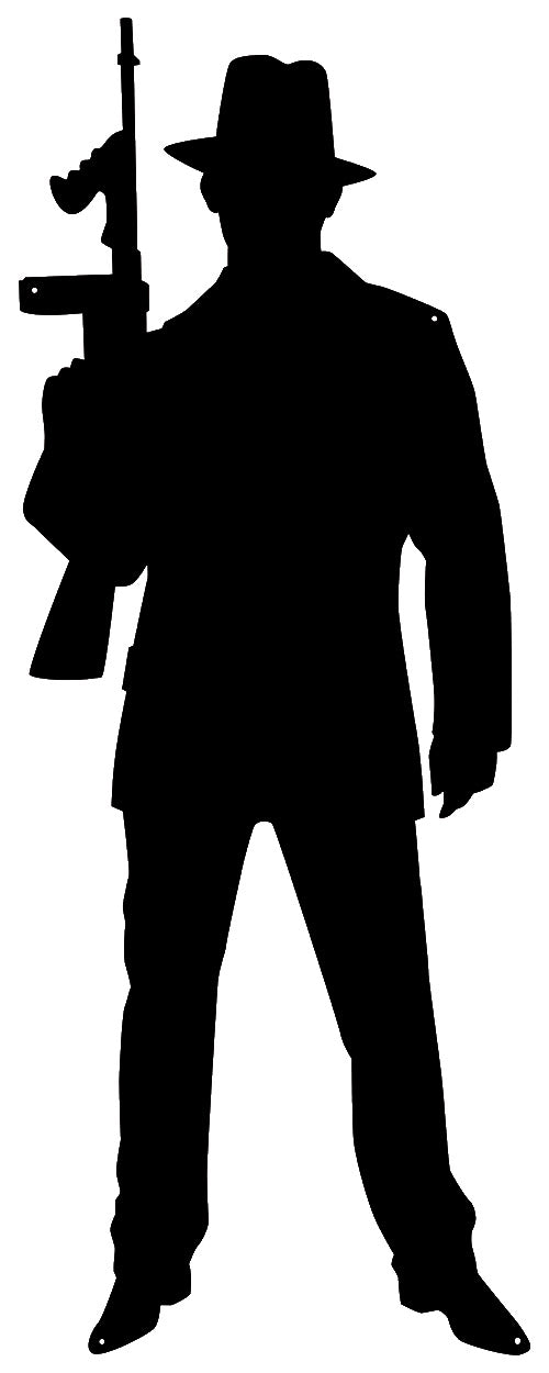 Gangster Guy Silhouette 13×34