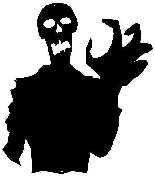 Zombie Silhouette Vintage Style Metal Sign 20 × 23