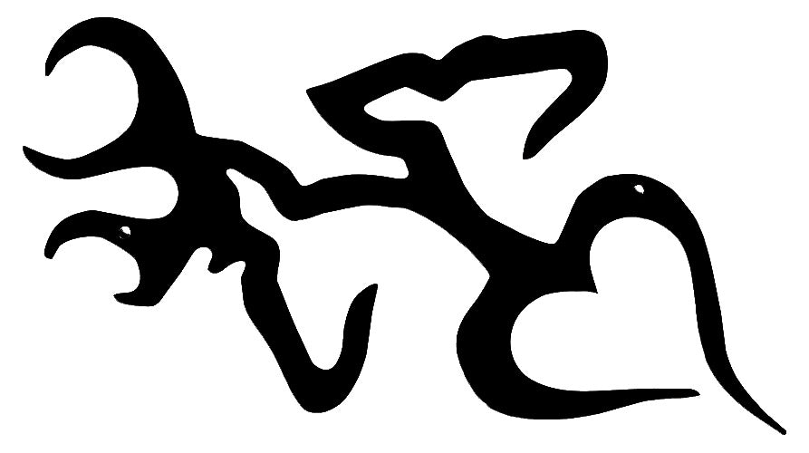Buck Doe Head Symbol Silhouette 6.5×12