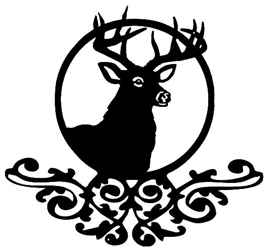 Deer With Filigree Silhouette 22×24