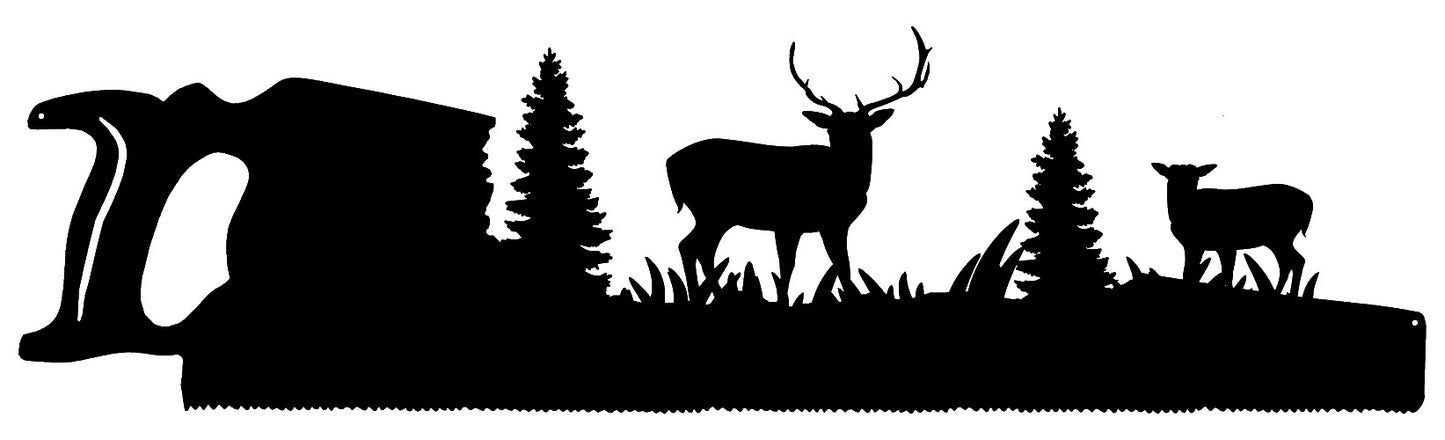 Forest Saw Silhouette 9.5×33.5