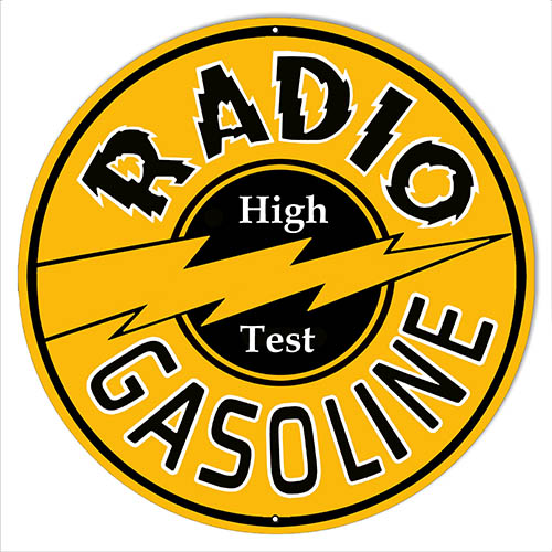 Radio Gasoline Motor Oil Vintage Style Metal Sign 28 × 28
