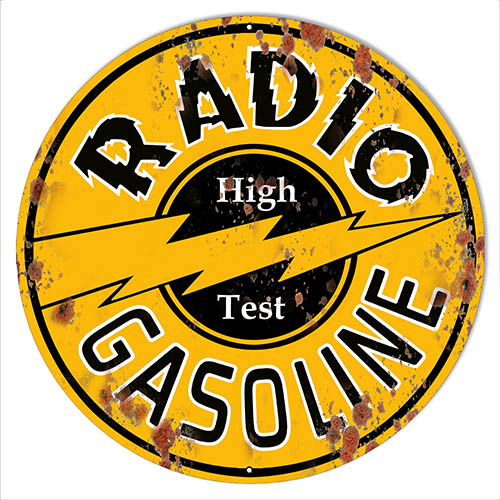 Radio Gasoline Motor Oil Vintage Style Metal Sign 19 x 19