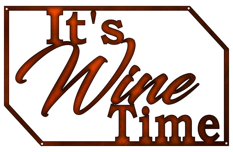 Wine Time Vintage Style Metal Sign 15 × 23