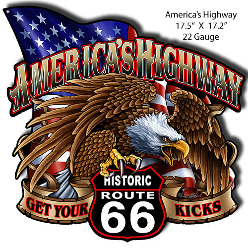 Route 66 17.2×17.5
