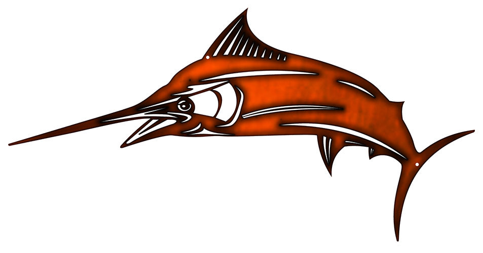 Marlin Fish Vintage Style Metal Sign 16 × 29