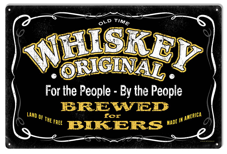 Whiskey Bar Vintage Style Metal Sign 16 × 24