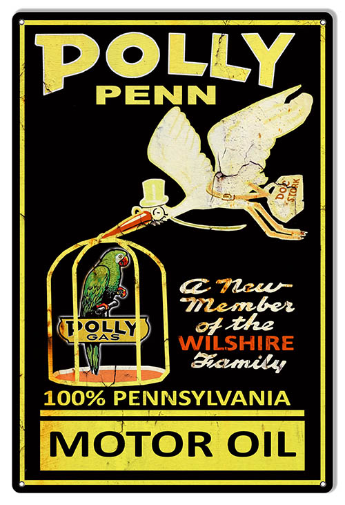 Polly Penn Motor Oil 12×18