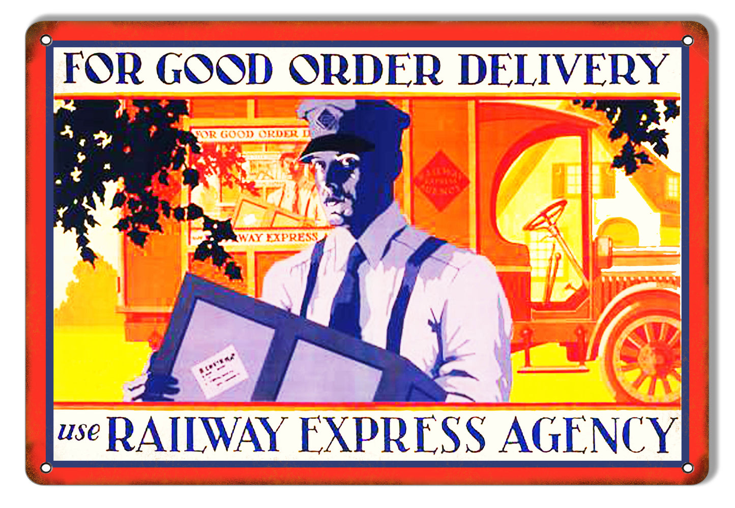 Railway Express Delivery Railroad 12×18