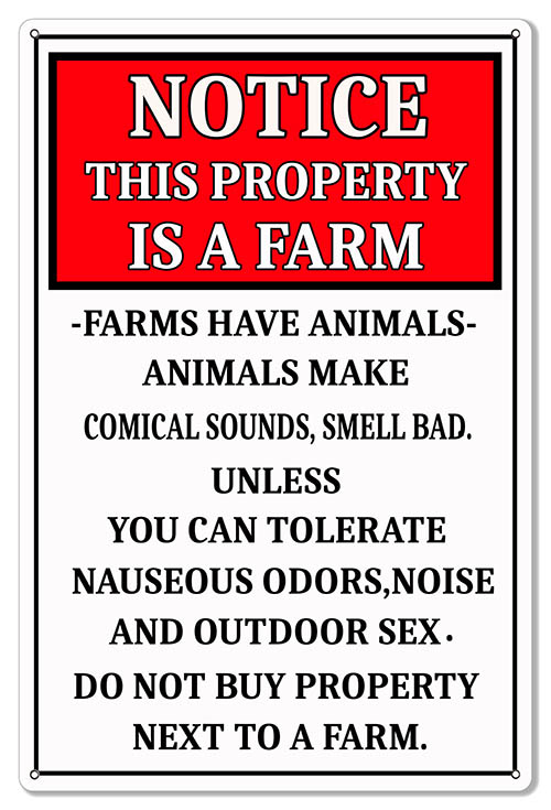 Notice This Property Is A Farm Vintage Style Metal Sign 12 × 18