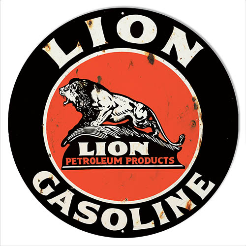 Lion Gasoline Motor Oil Vintage Style Metal Sign 30 x 30