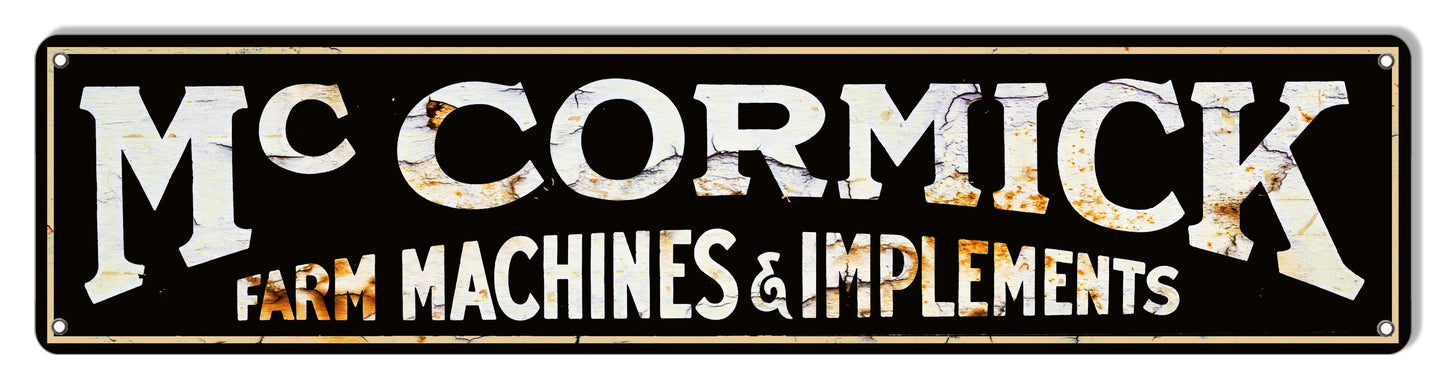 McKormick Farm Machines Vintage Style Metal Sign 7 × 30