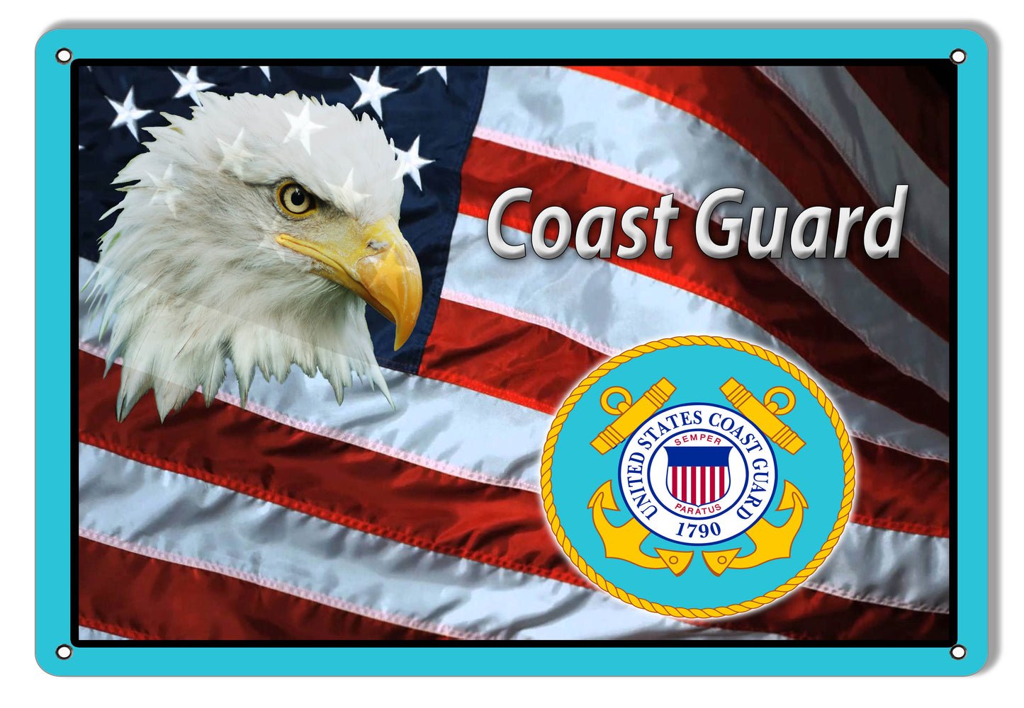 Coast Guard American Flag 9×12
