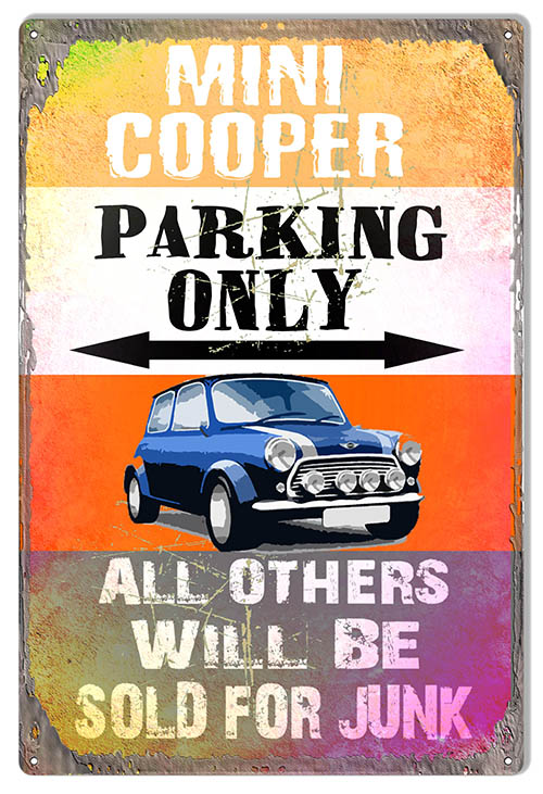 Mini Cooper Parking Only 12×18