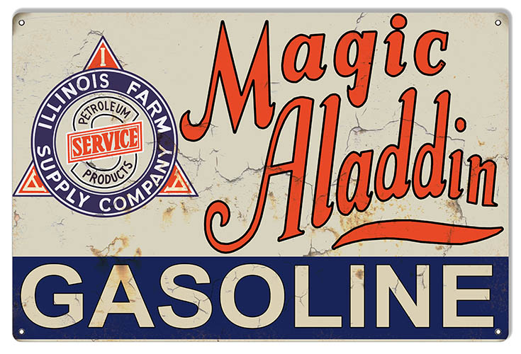 Magic Aladdin Gasoline Vintage Style Metal Sign 16 × 24