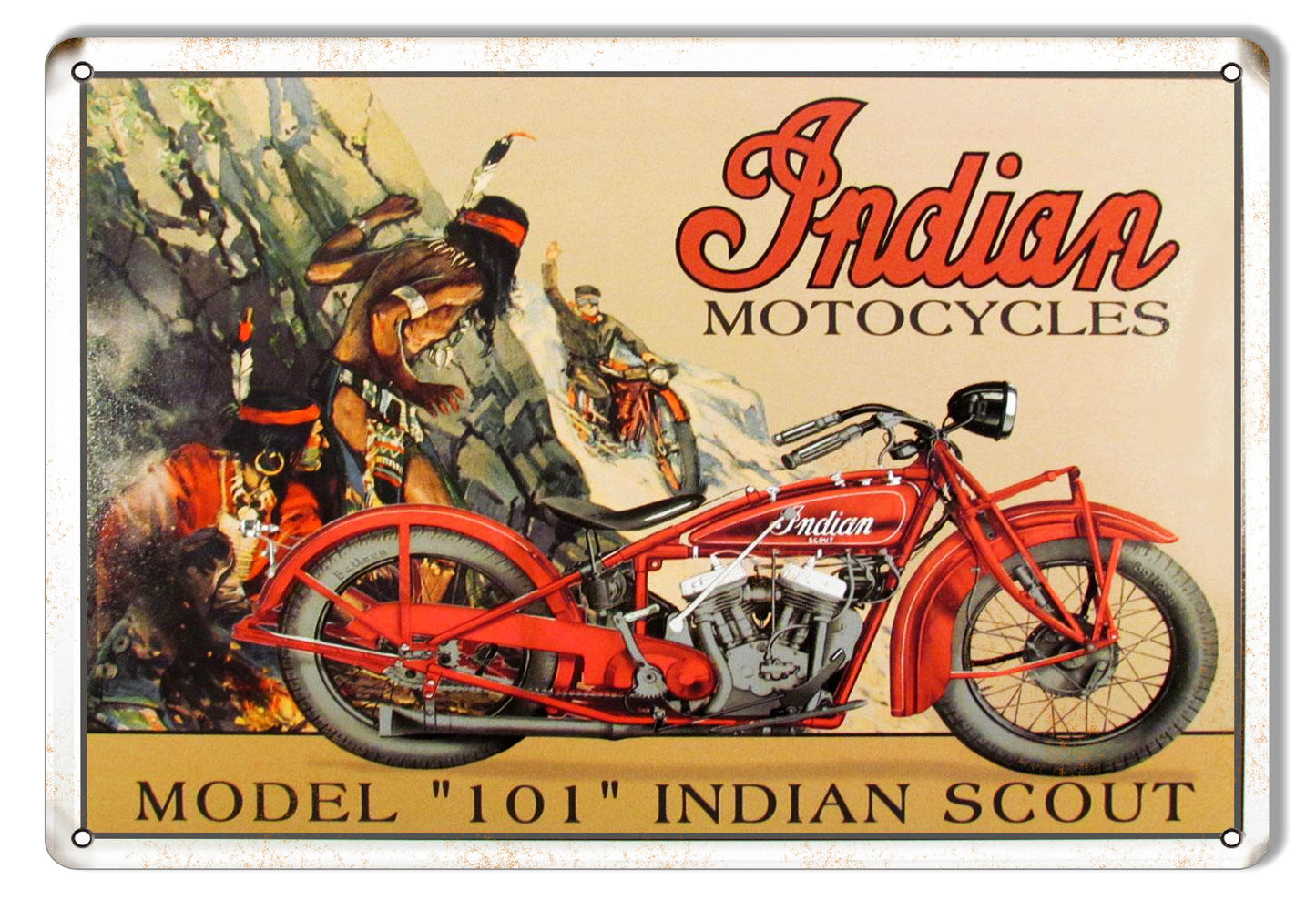 Indian Motorcycle Model 101 Indian Scout 9×12