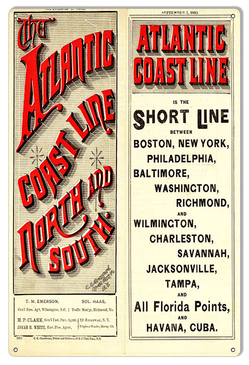 Atlantic Coast Line Railroad 16×24