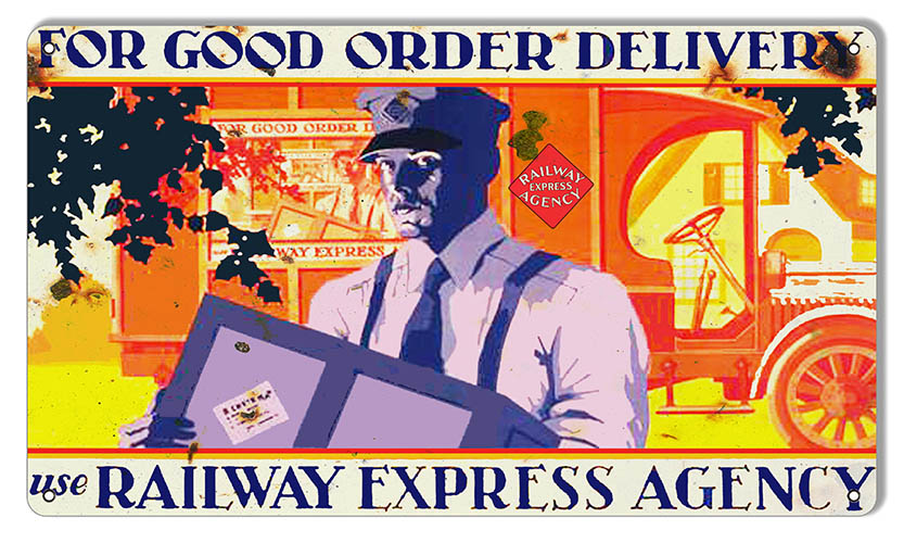 Railway Express Agency Railroad Vintage Style Metal Sign 8 × 14