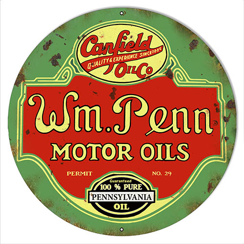 W.M Penn Gasoline Vintage Style Metal Sign 30 x 30