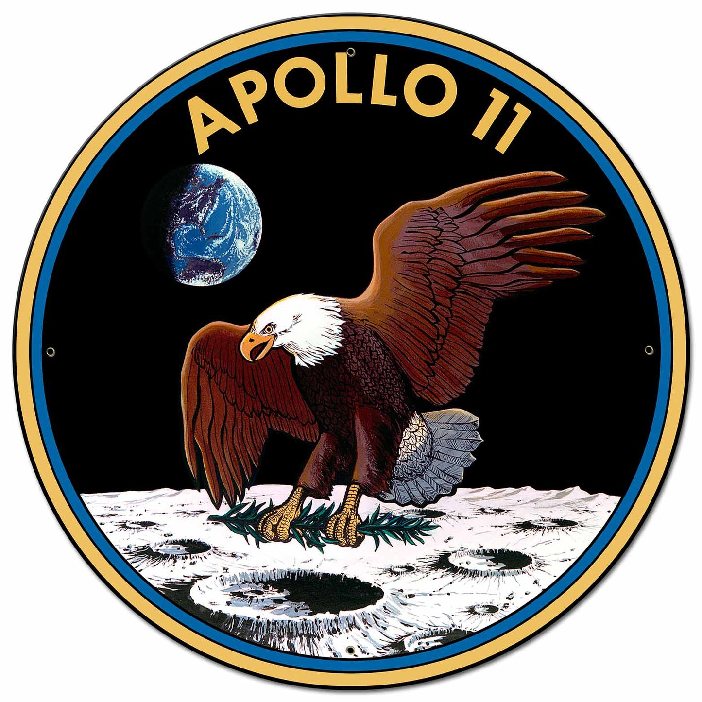 APOLLO 11 MISSION PATCH INIA LARGE 28 x 28