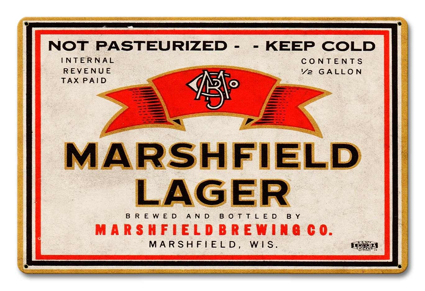 MARSHFIELD LAGER 18 x 12