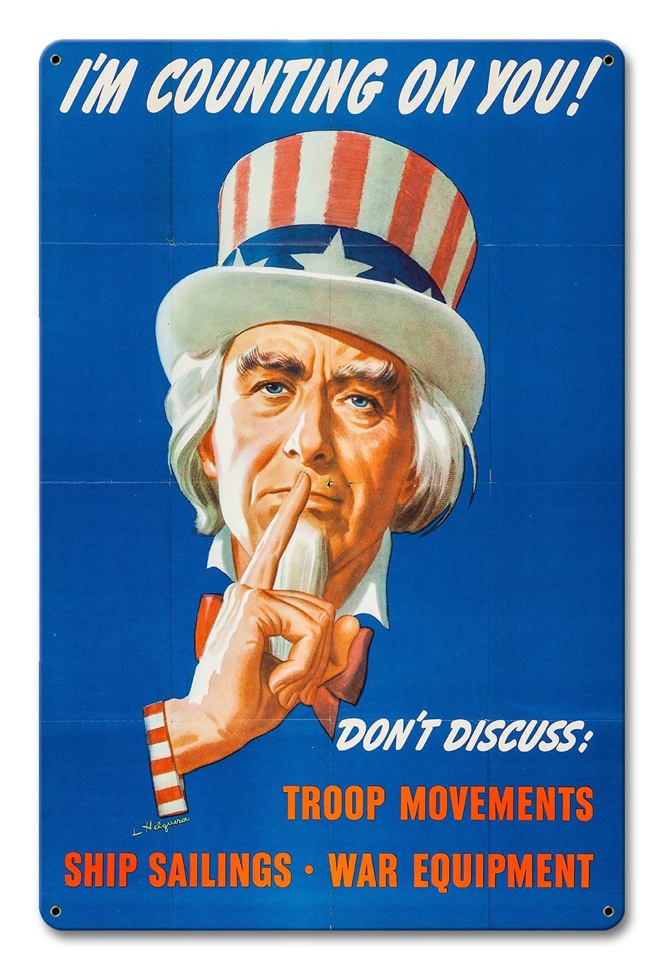 UNCLE SAM COUNTING ON YOU 12 x 18