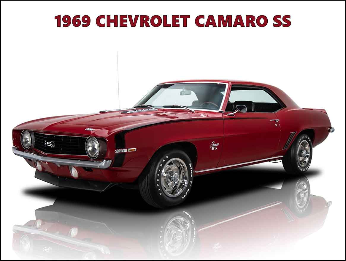 1969 CHEVROLET CAMARO SS 16 x 12