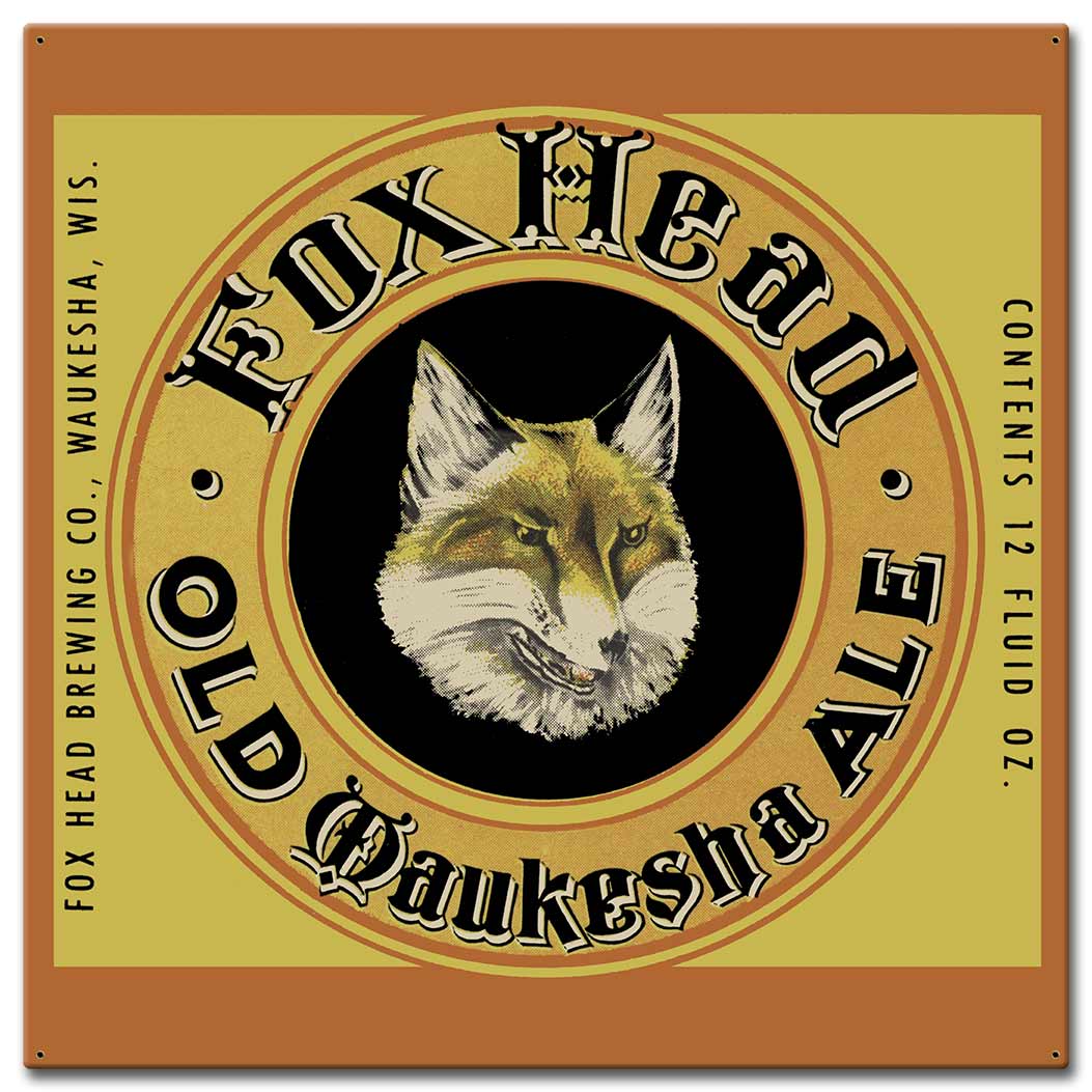 FOX HEAD OLD MAUKESHA ALE 28 x 28