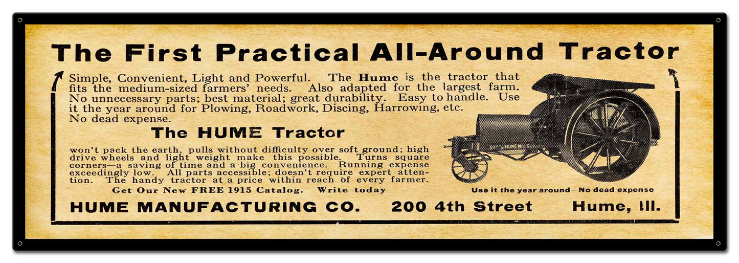 1915 HUME TRACTORS 36 x 12