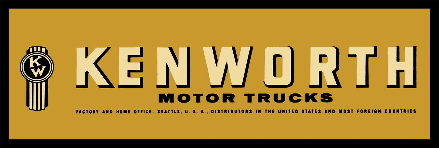 ZULU 1957 KENWORTH MARQUEE BLACK 36 x 12