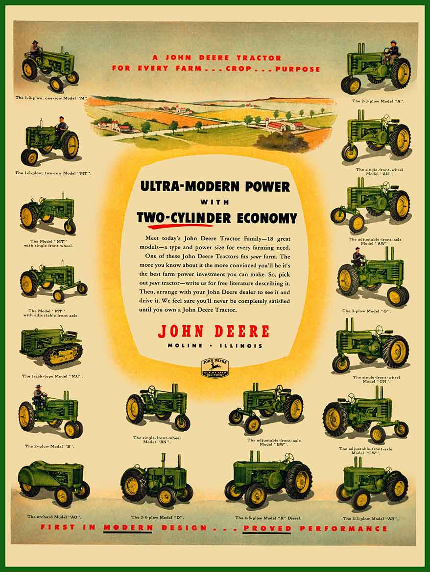 JOHN DEERE 2 GREEN 12 x 16