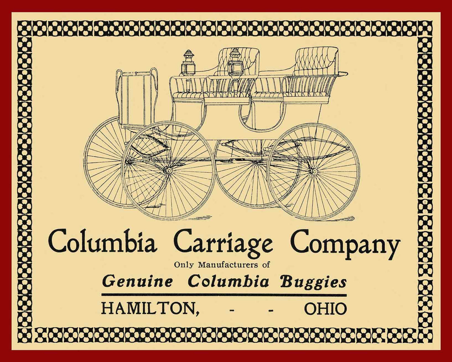 VICTOR 1905 COLUMBIA 1 RED 30 x 24