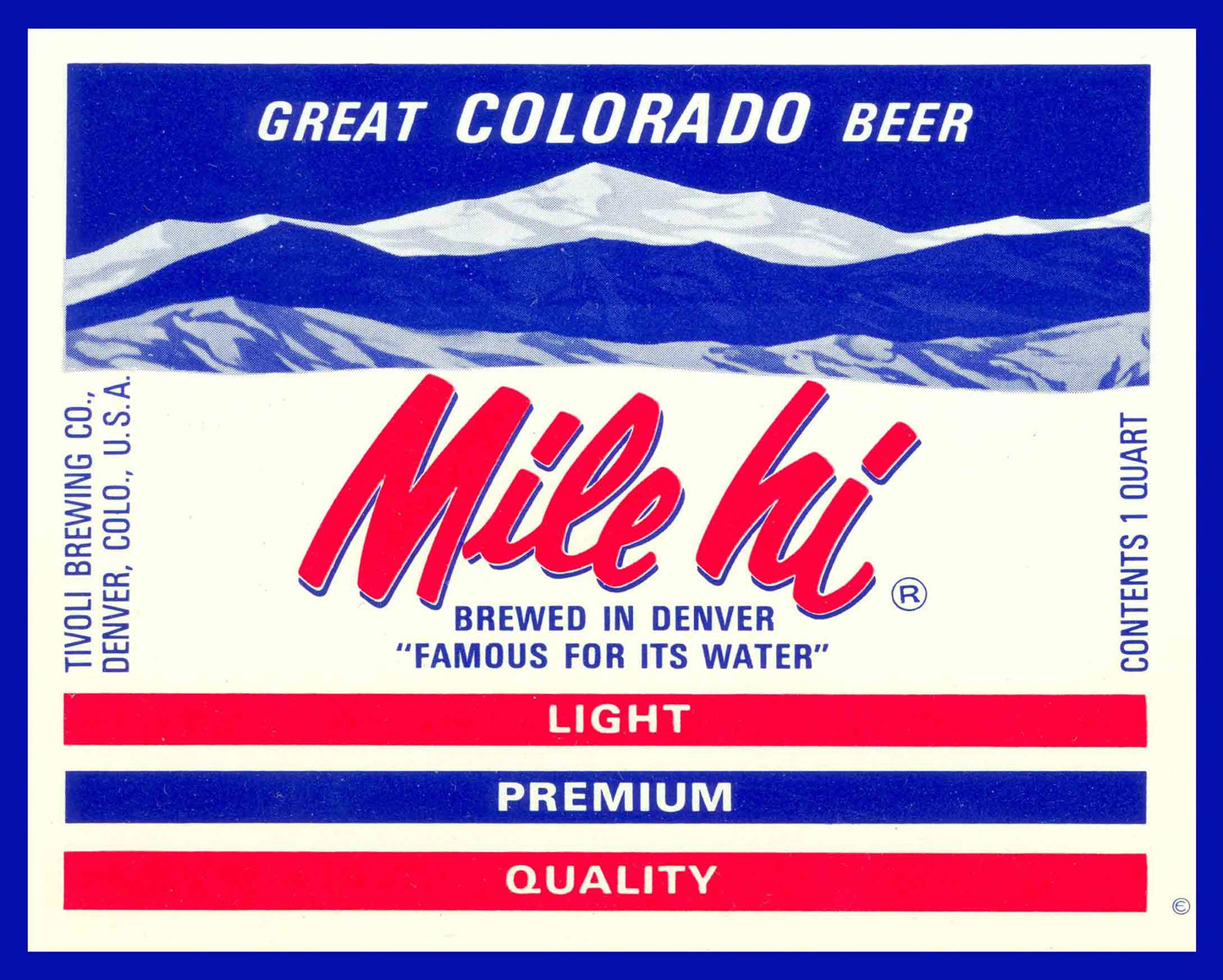MILE HI BEER 30 x 24