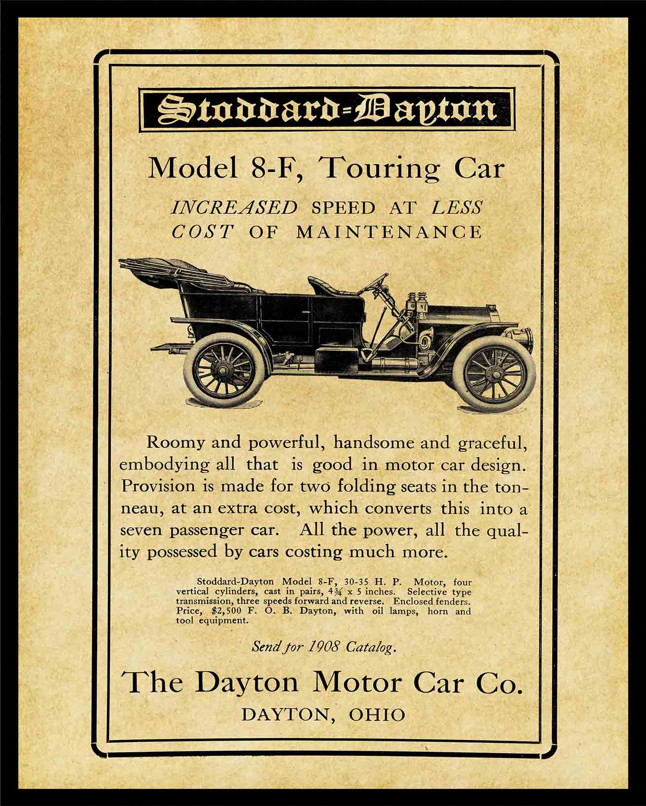 OMEGA 1908 DAYTON 24 x 30